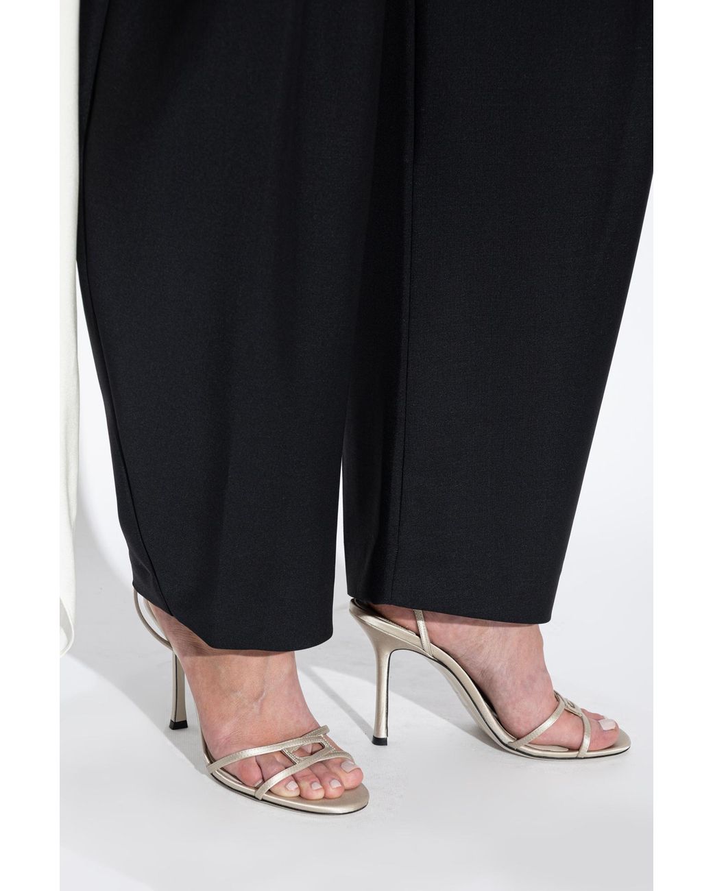 Jimmy Choo White Heeled Sandals '1998 Leo 100'