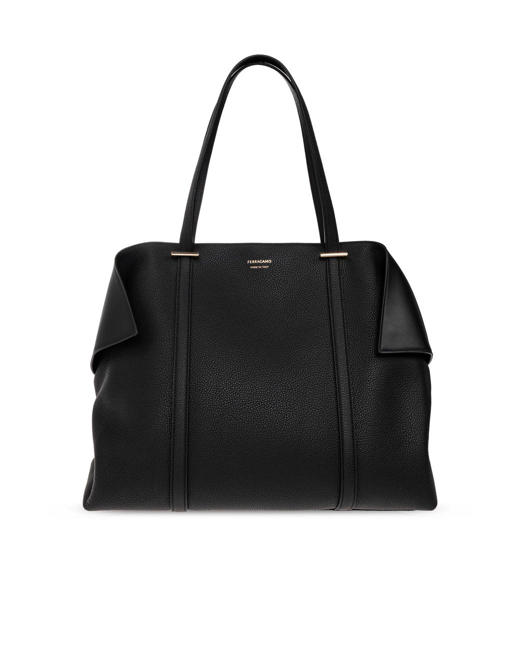 Ferragamo Black Leather Tote Bag