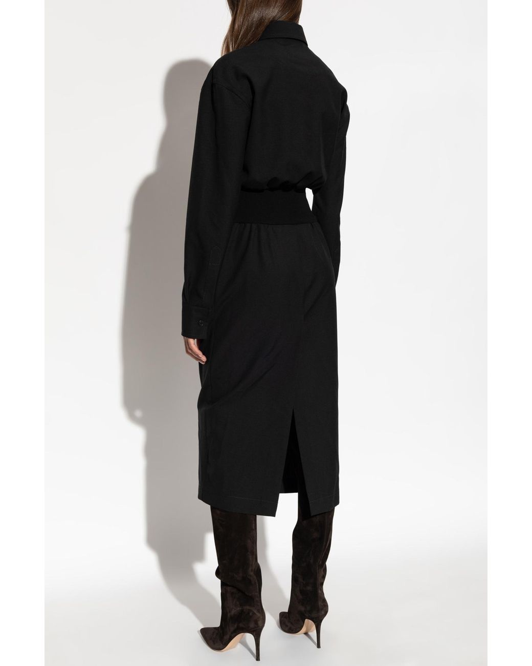 DSquared² Black Wool Dress With Back Slit