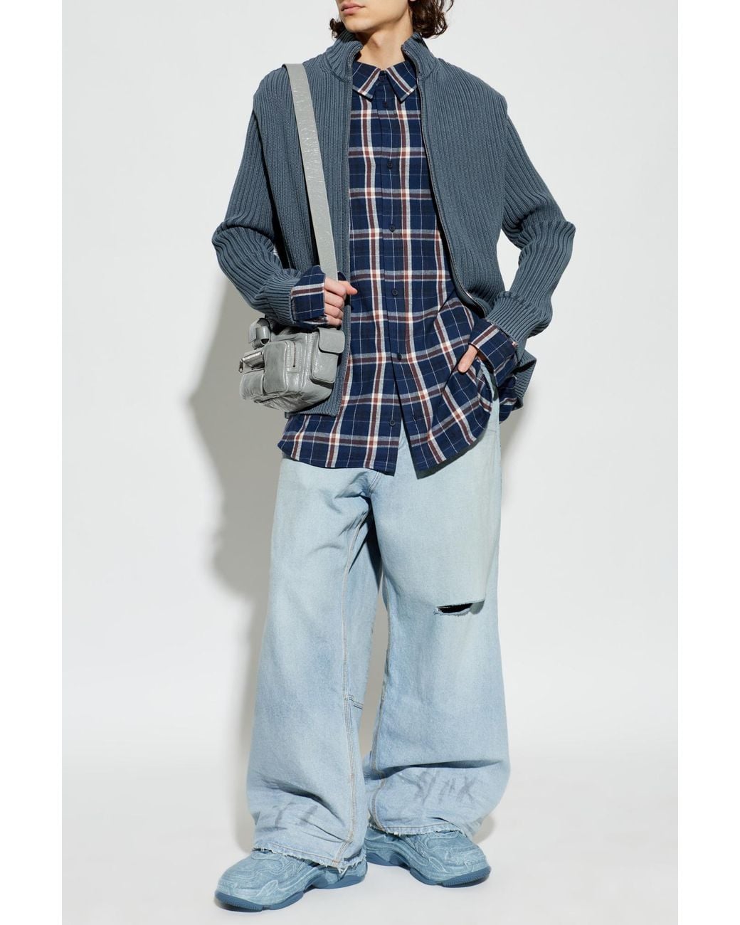 Balenciaga Blue Wide-Leg Jeans for men