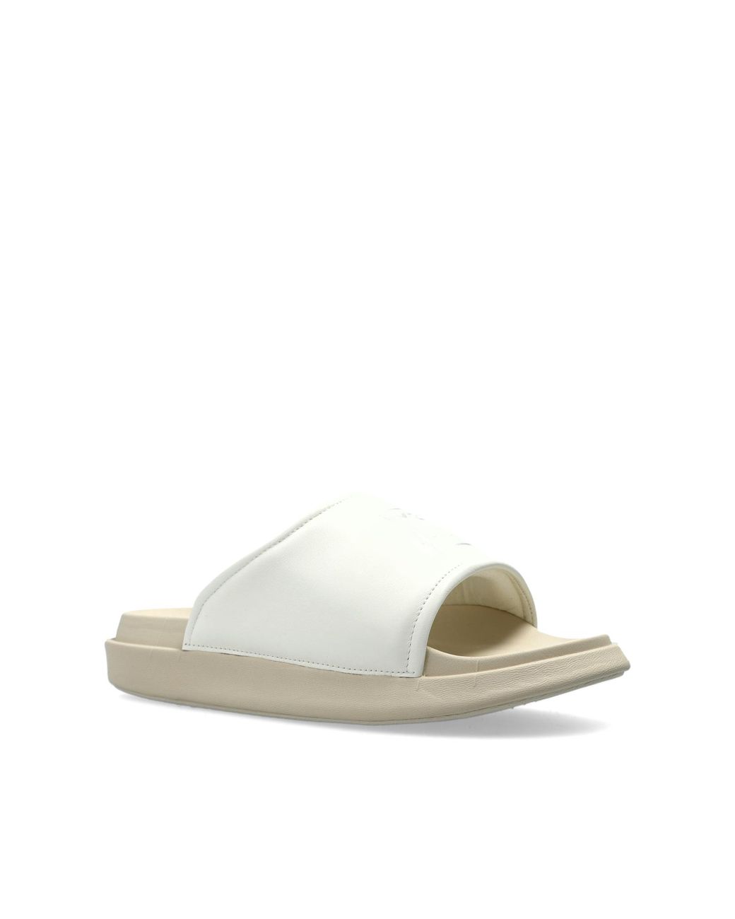 Y-3 White Slides With Logo