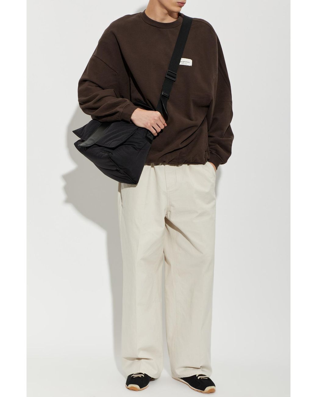 Jacquemus White Cotton 'Miami' Straight-Leg Trousers for men