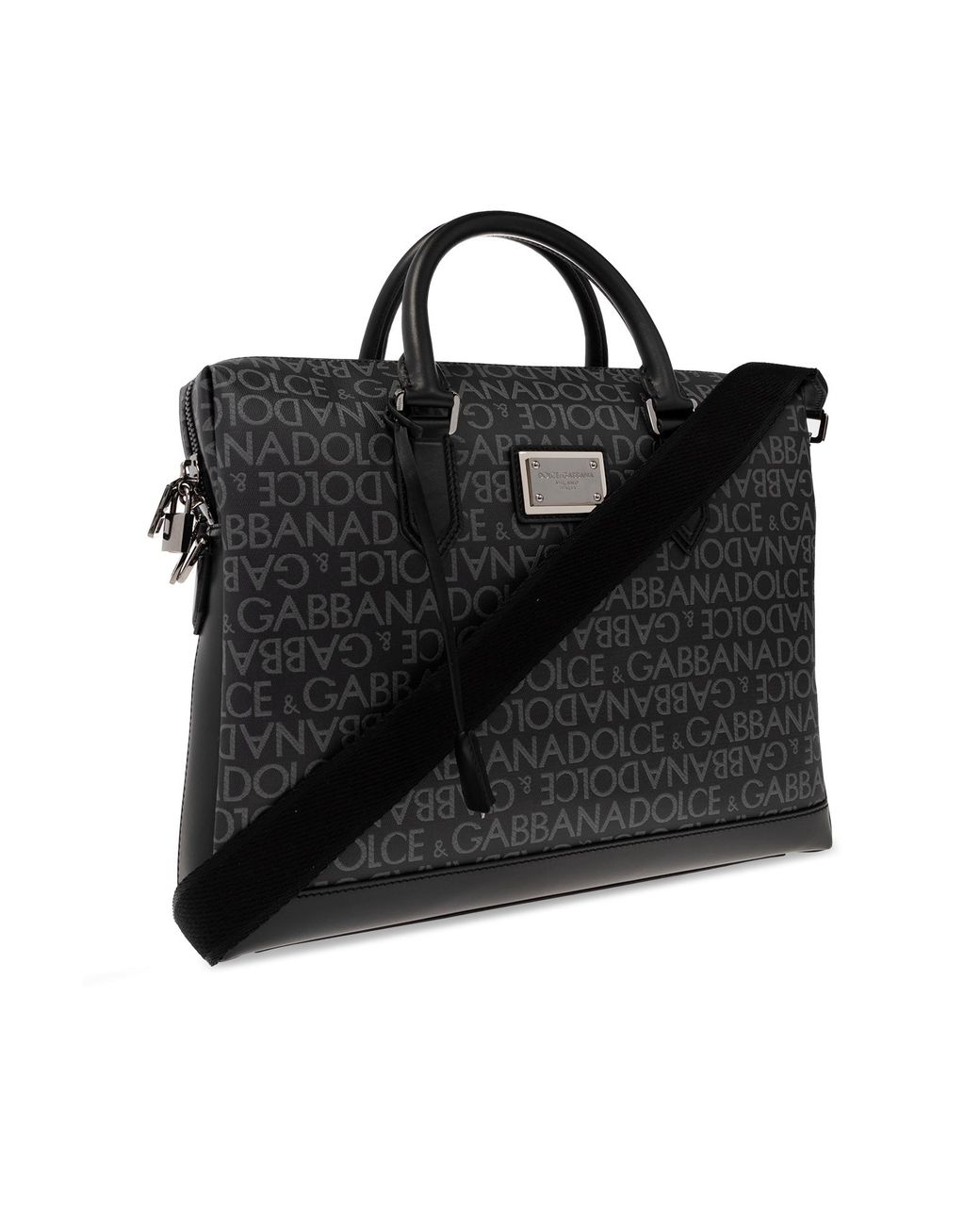Dolce & Gabbana Black Monogrammed Briefcase for men