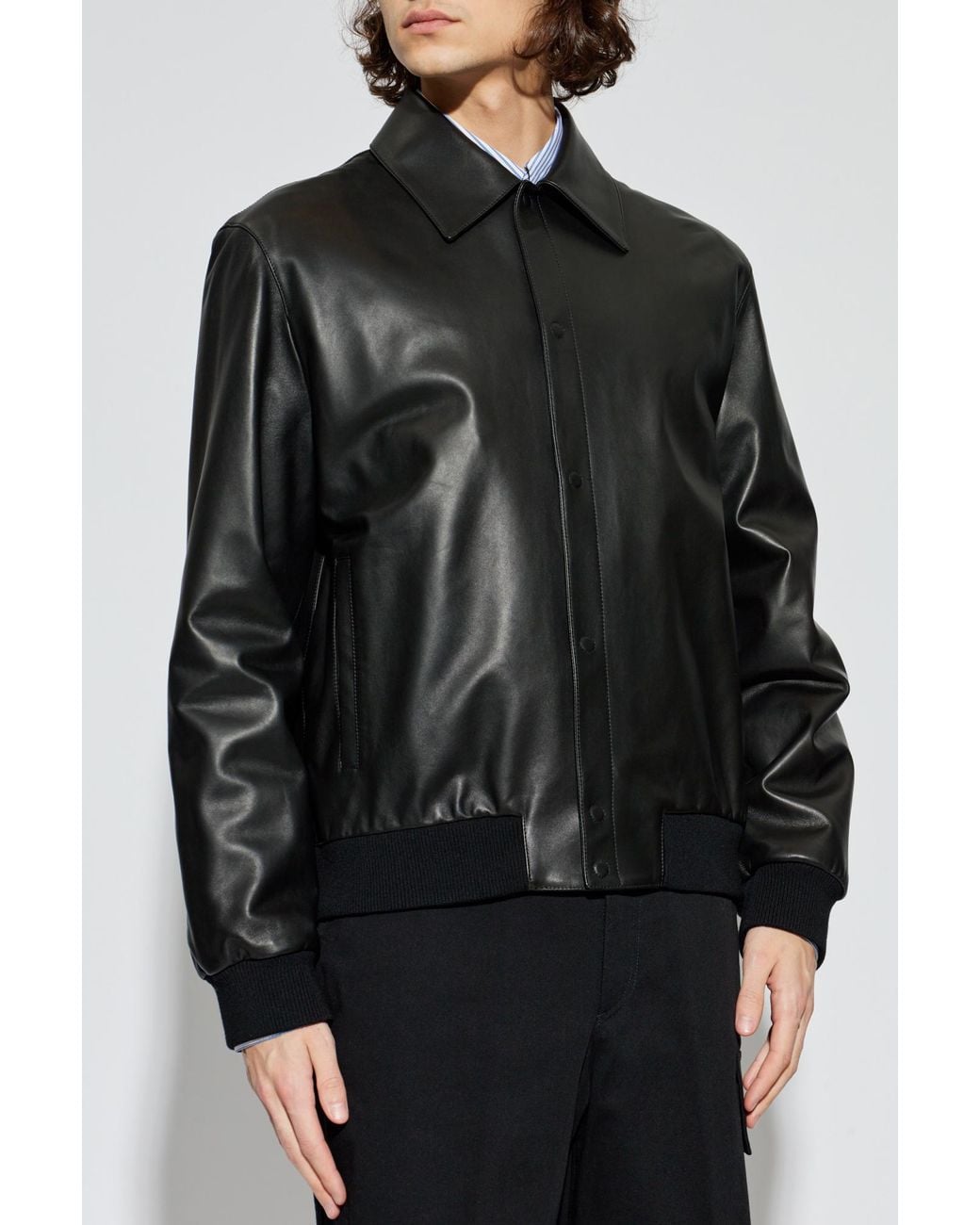 Fendi Black Leather Jacket for men