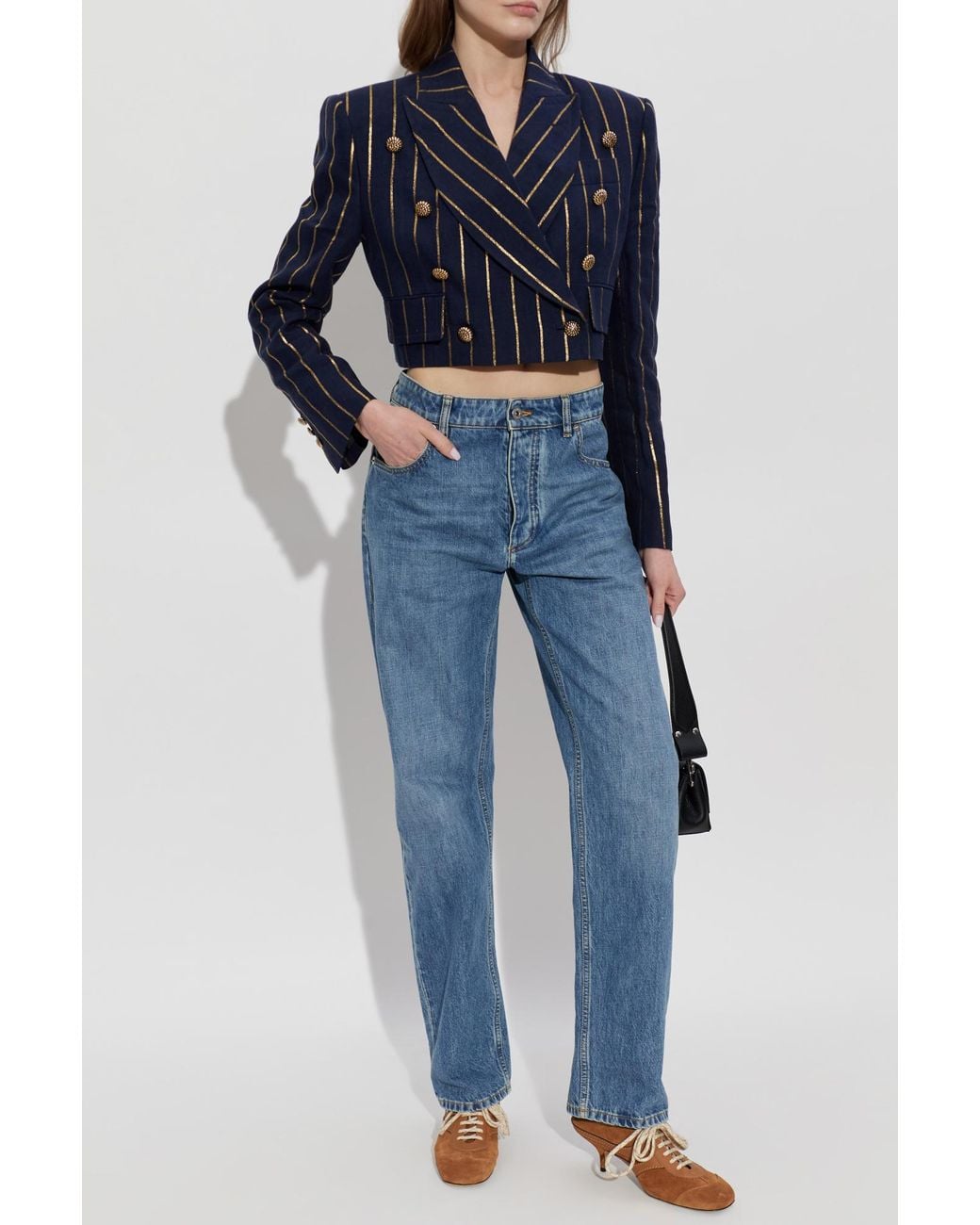 Vivienne Westwood Blue Double-Breasted Linen Blazer