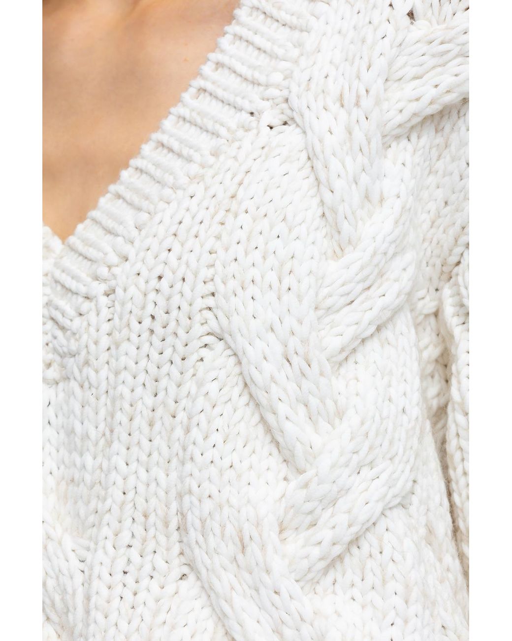 IRO Cotton Distressed Sweater in White | Lyst