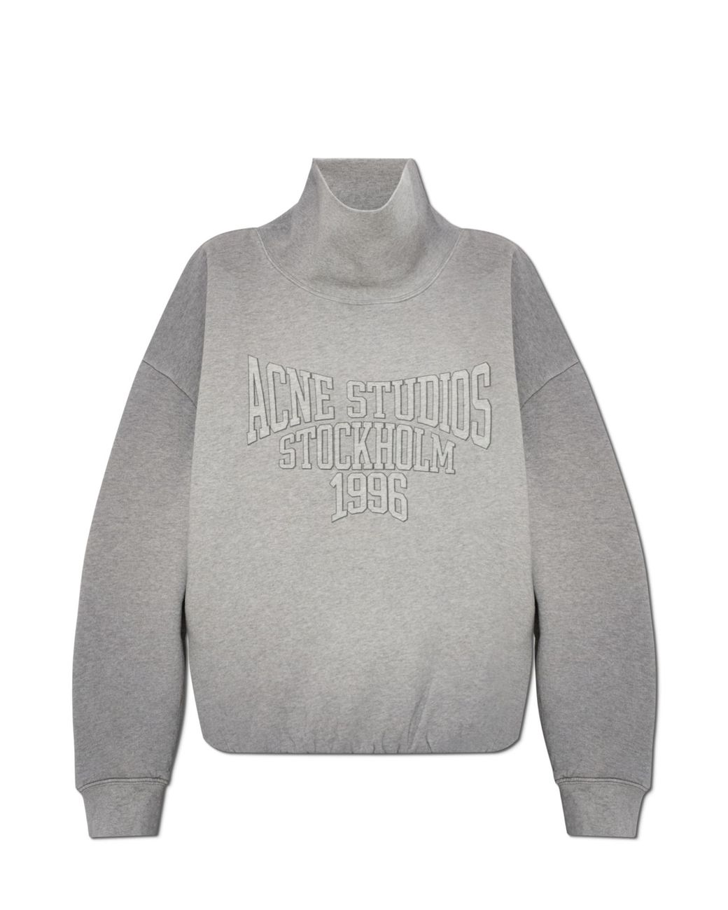 Acne Gray Sweatshirt With Stand-Up Collar