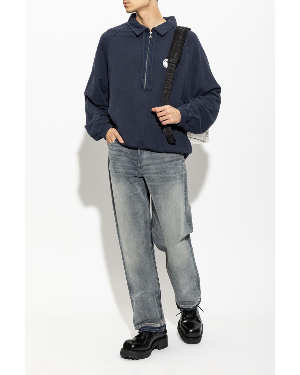Palm Angels Blue Cotton Polo Shirt With Appliquéd Logo for men
