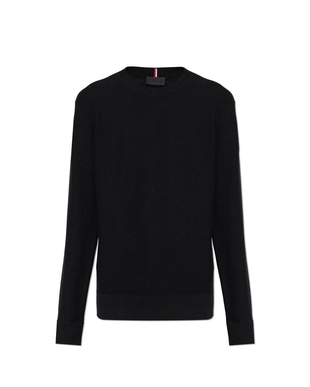 Moncler Black Sweater With A Crew Neckline for men