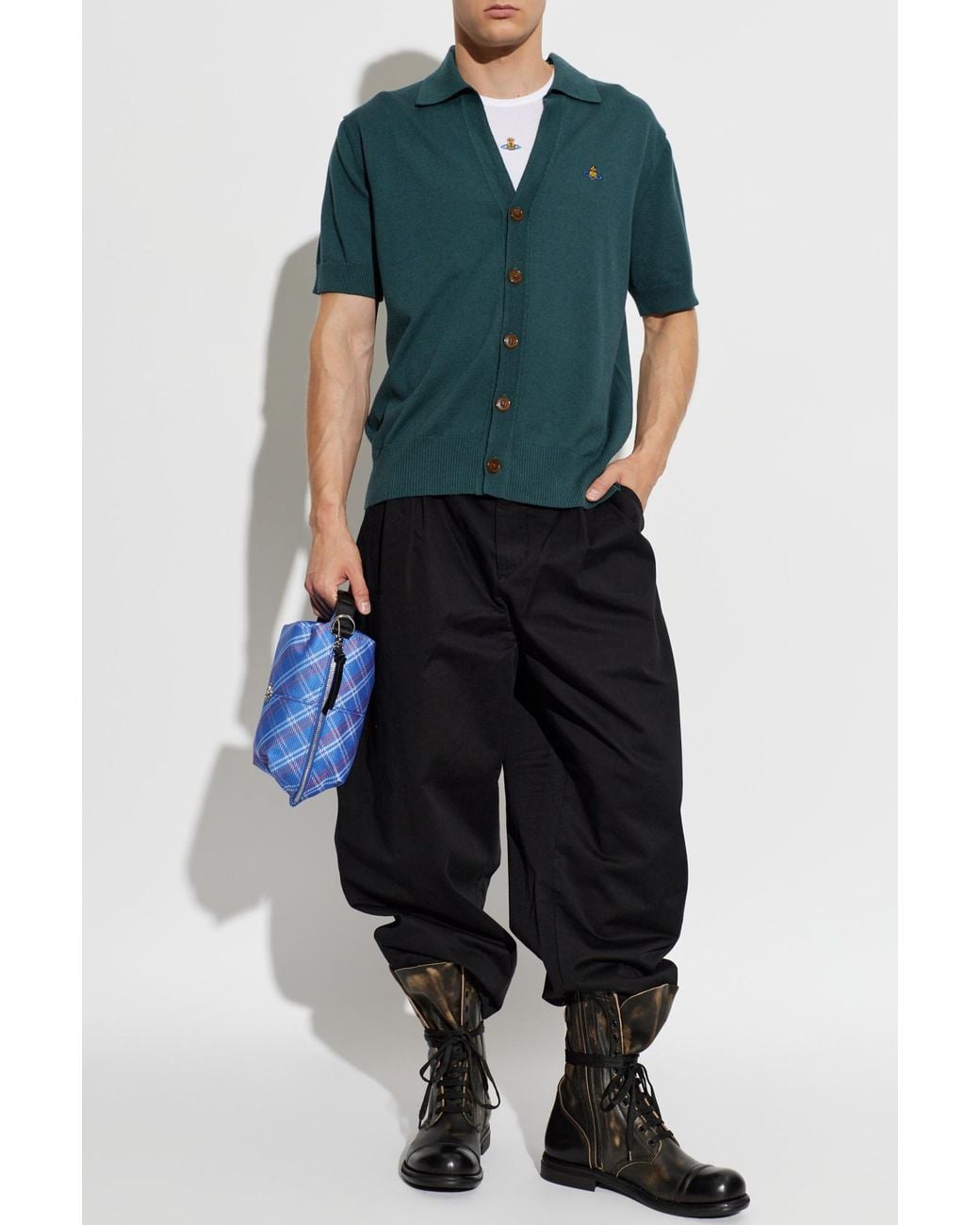 Vivienne Westwood Green Short-Sleeved Cardigan for men