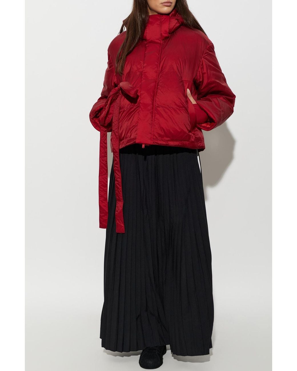 Y-3 Red Down Jacket With Hood
