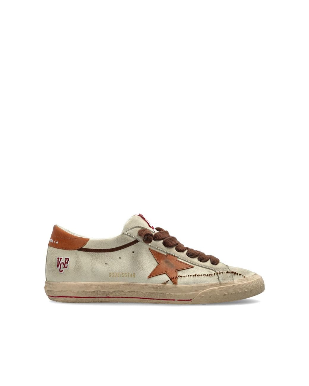 Golden Goose Deluxe Brand Brown "Super-Star With List Destroyed" Sports Shoes for men