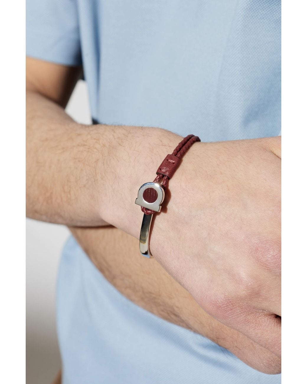 Ferragamo Red Bracelet With Logo for men