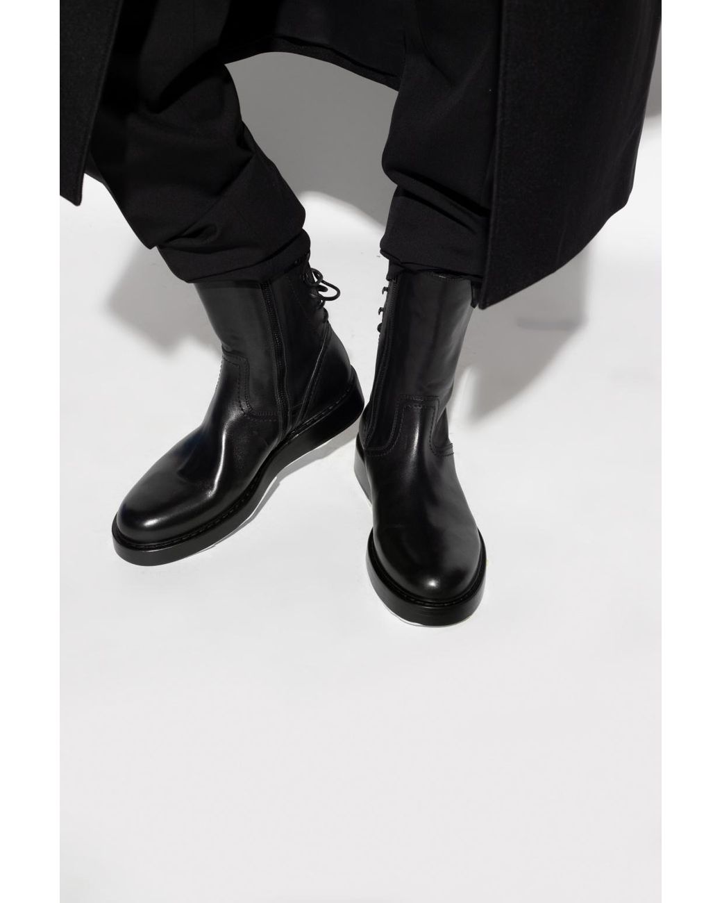 Ann Demeulemeester 'victor' Leather Boots in Black for Men | Lyst