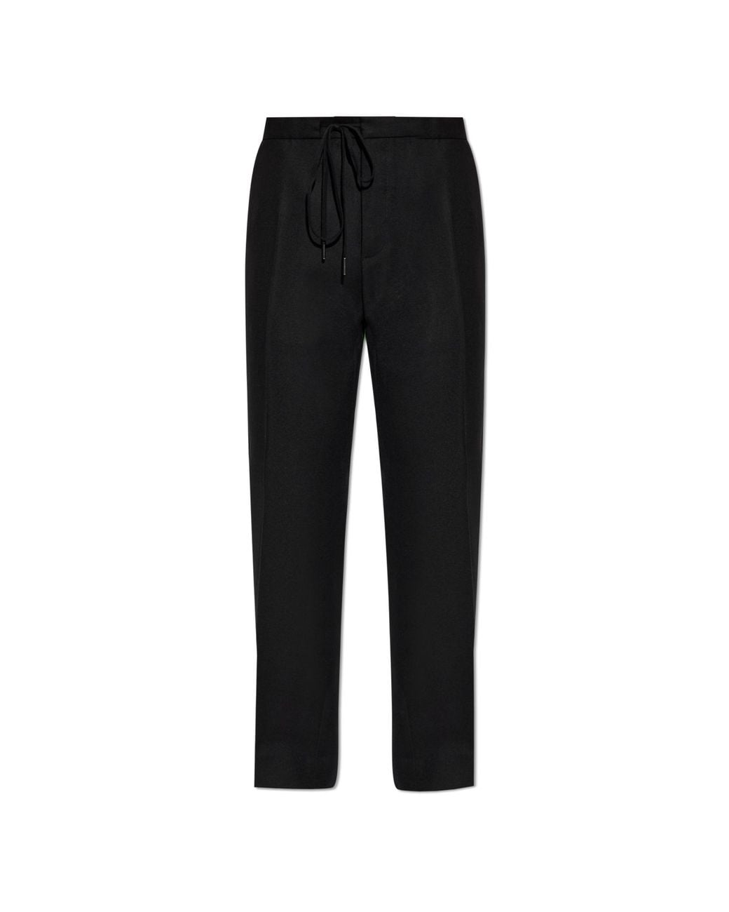 Maison Margiela Black Wool Pleated Trousers for men