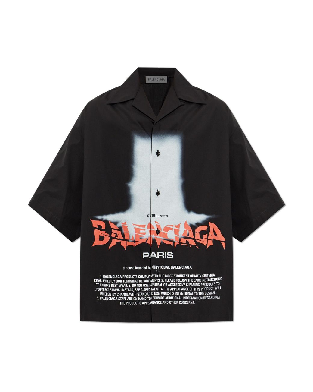 Balenciaga Black Short-Sleeved Shirt for men