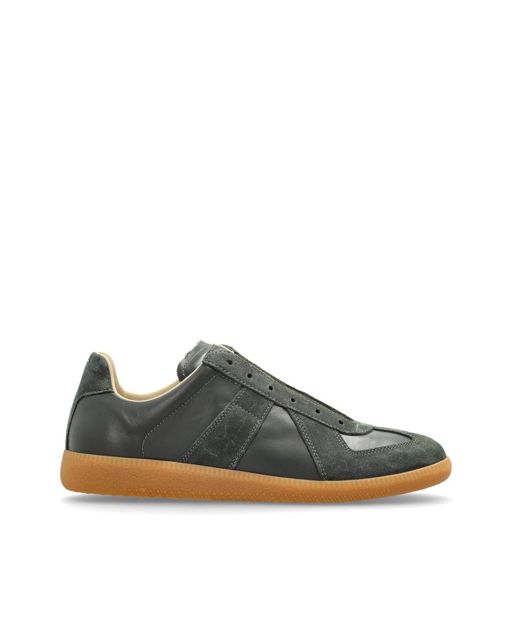 Maison Margiela Green Leather Sports Shoes