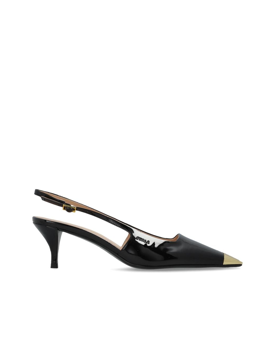 Furla Black 'Metal Slingback' Heeled Shoes