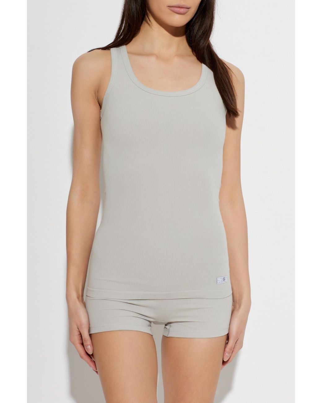 MM6 by Maison Margiela Gray Top From The 'Underwear' Collection