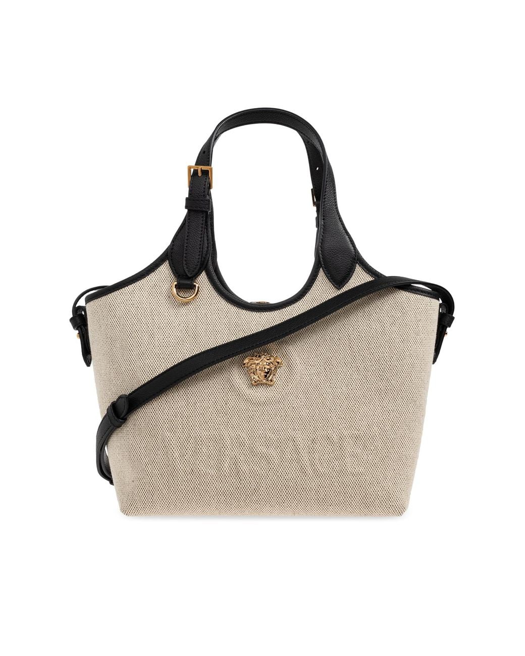 Versace Natural "La Medusa Canvas Mini" Bag
