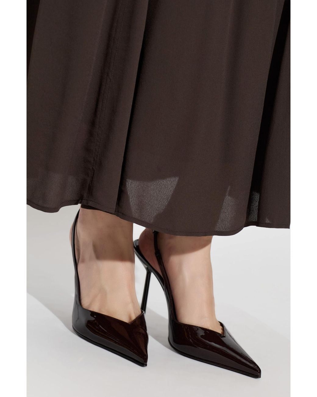 Le Silla White Leather Heeled Shoes "Vivienne"