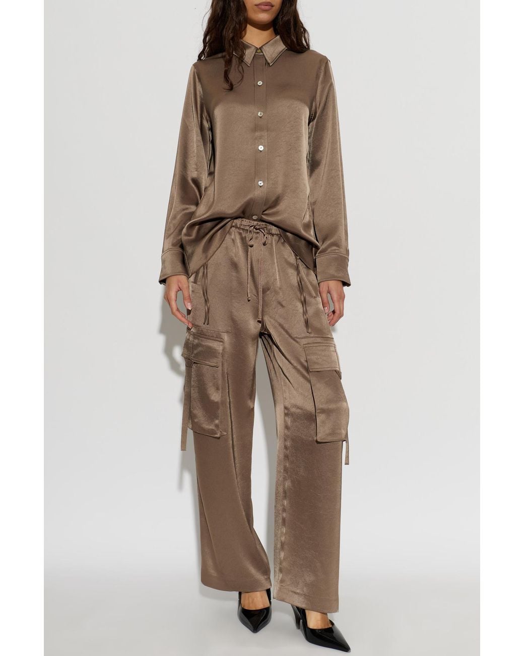 Citizens of Humanity Brown Satin Shirt 'Tullah'