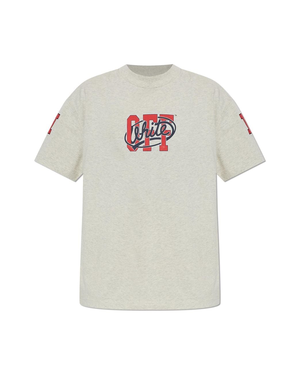 Off-White c/o Virgil Abloh Gray T-Shirt With Logo