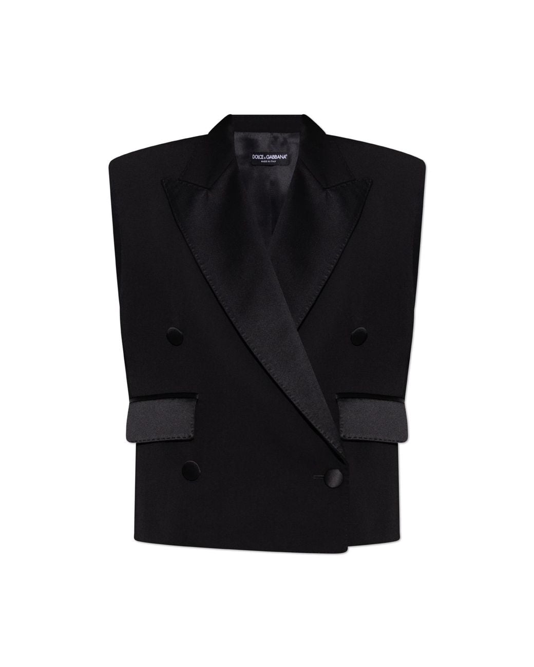 Dolce & Gabbana Black Wool Vest