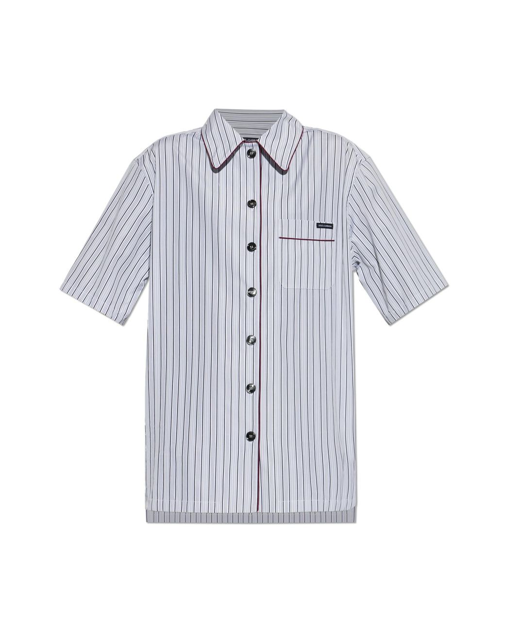 Dolce & Gabbana Gray Shirt With Stripe Pattern