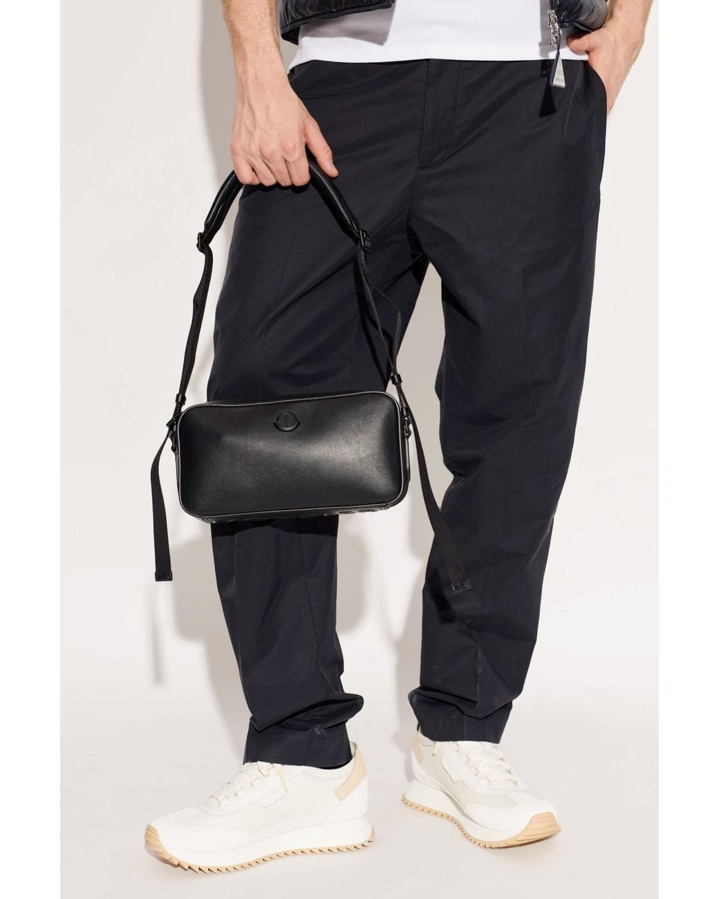 Moncler Black Shoulder Bag 'Carlo' for men