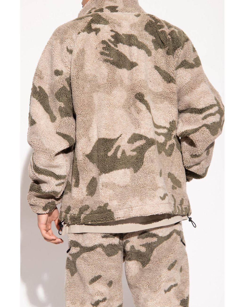 Fear of God ESSENTIALS Fleece Hoodie With Camo Pattern in Natural