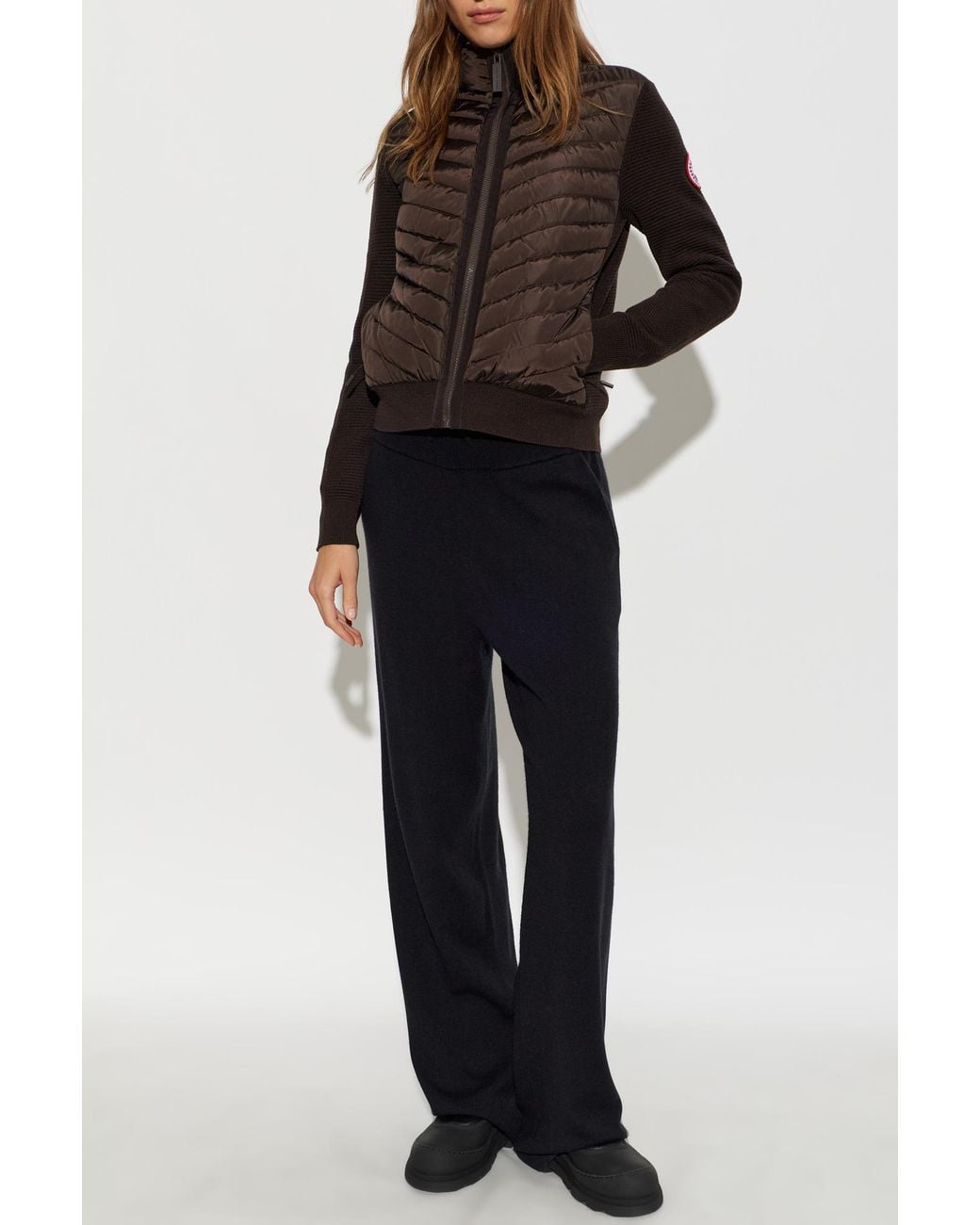 Canada Goose Brown Quilted-Front Cardigan