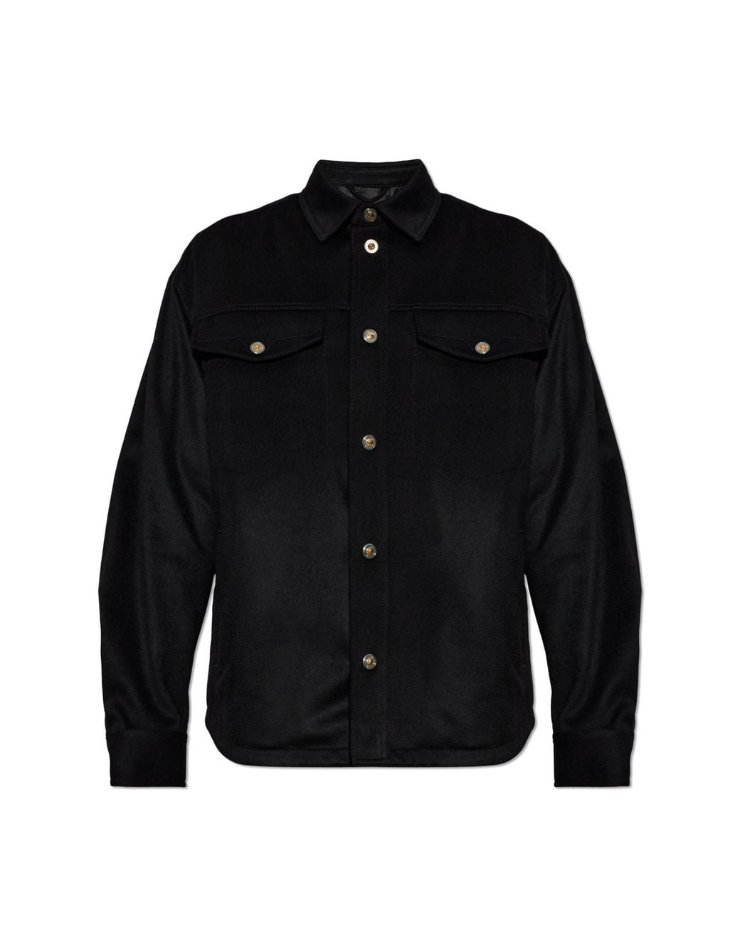 Versace Black Cashmere Jacket With Pockets for men