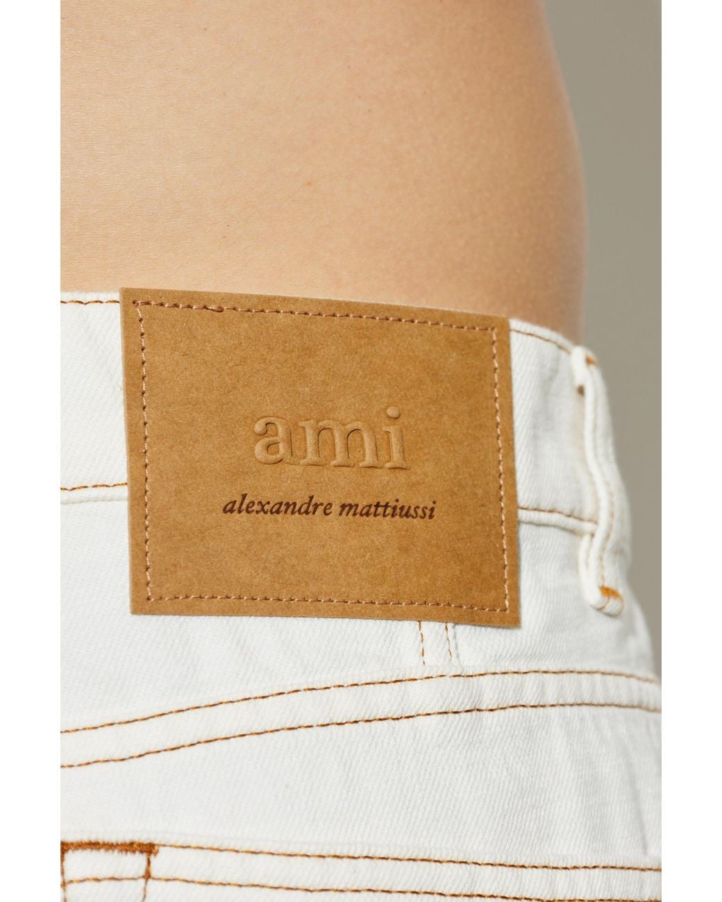 AMI White Straight-Leg Jeans for men