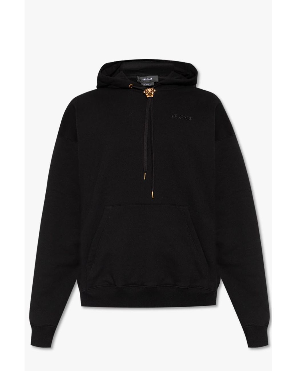 Versace Black Cotton Hoodie for men