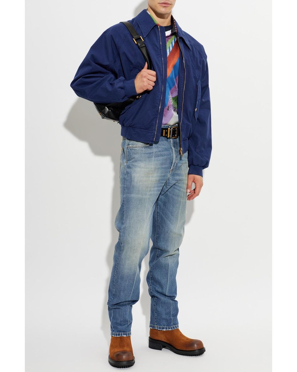 Versace Multicolor Silk Shirt With "Formula 6" Print for men