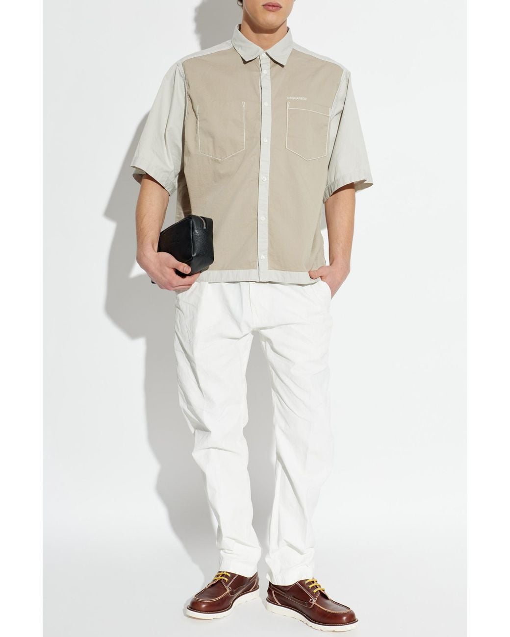 DSquared² White Tapered Leg Trousers for men