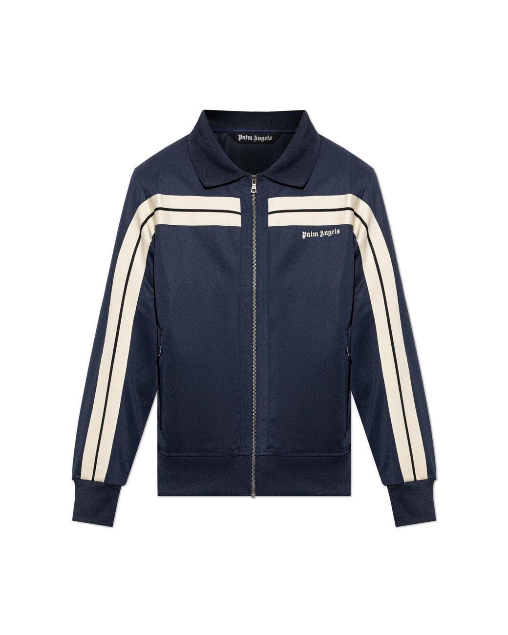 Palm Angels Blue Zip-Up Sweatshirt for men