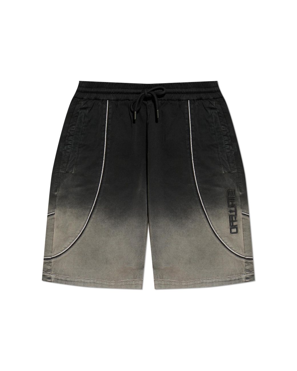Off-White c/o Virgil Abloh Black Shorts With A 'Vintage' Effect for men