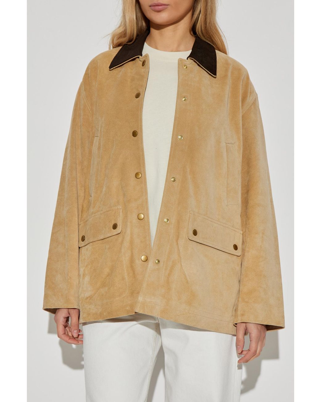 Rag & Bone Natural Loose-Fit Suede Jacket
