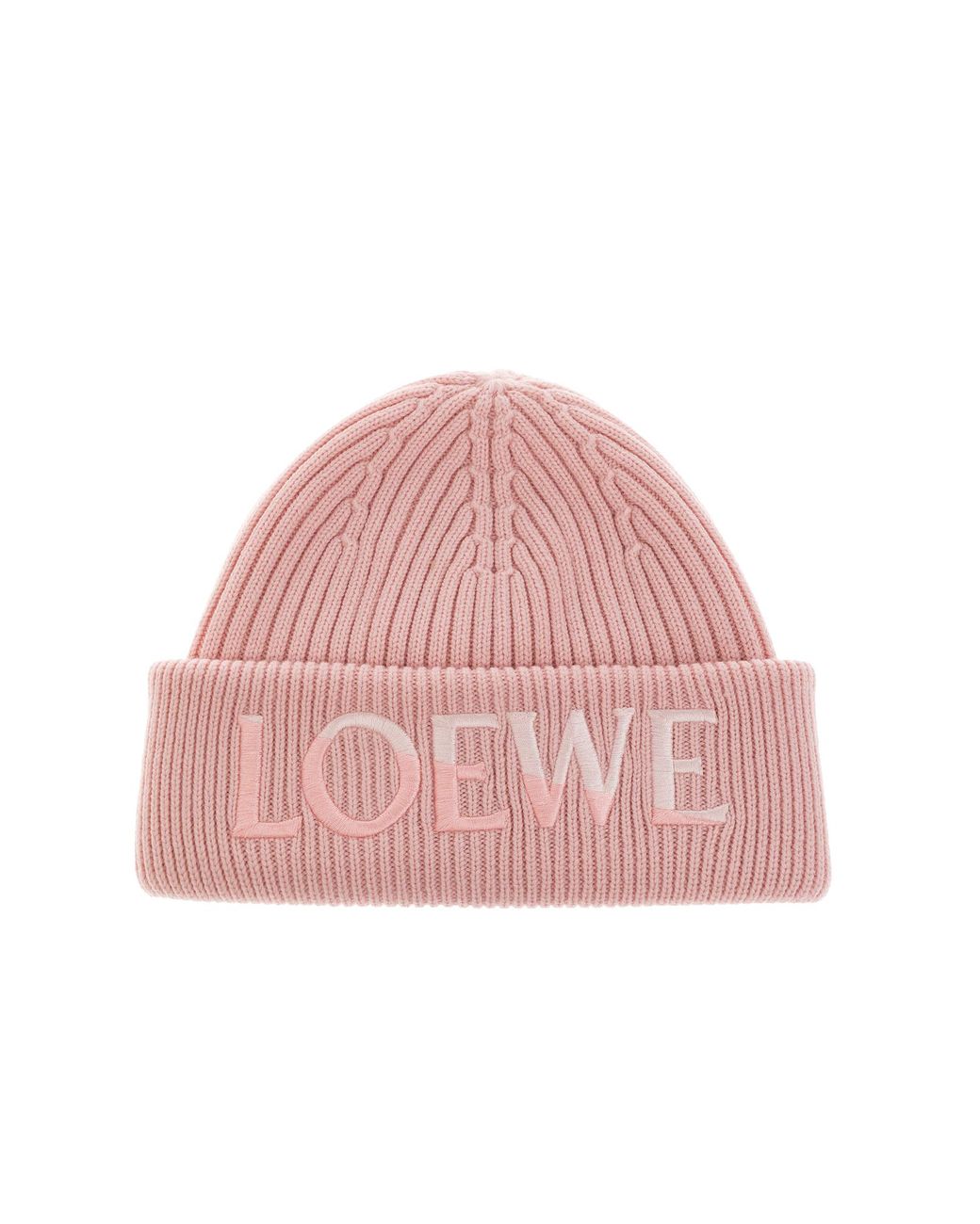 Loewe Pink Wool Beanie With Embroidered Logo