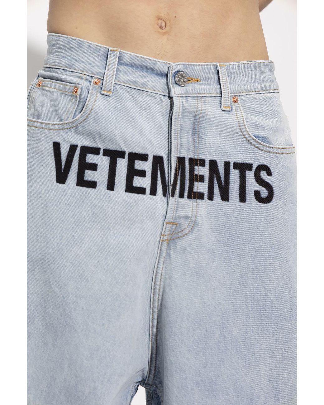 Vetements Jeans With Logo in Blue for Men | Lyst