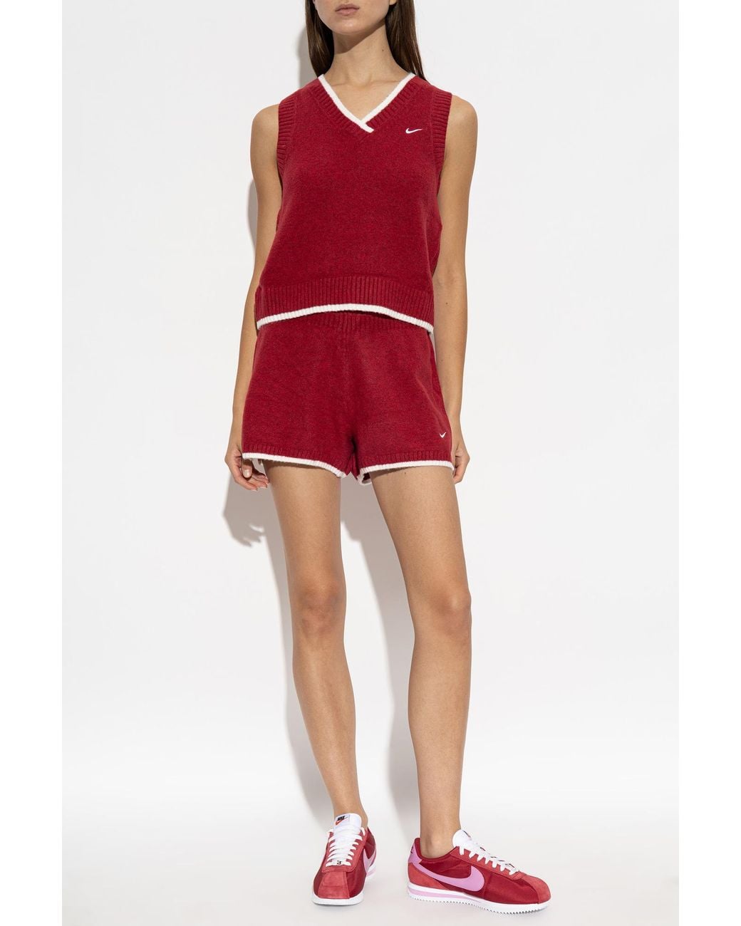 Nike Red Shorts With Logo