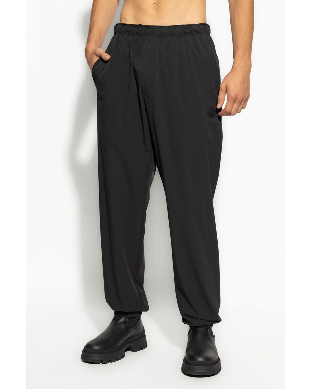 Moncler Black Nylon Pants for men