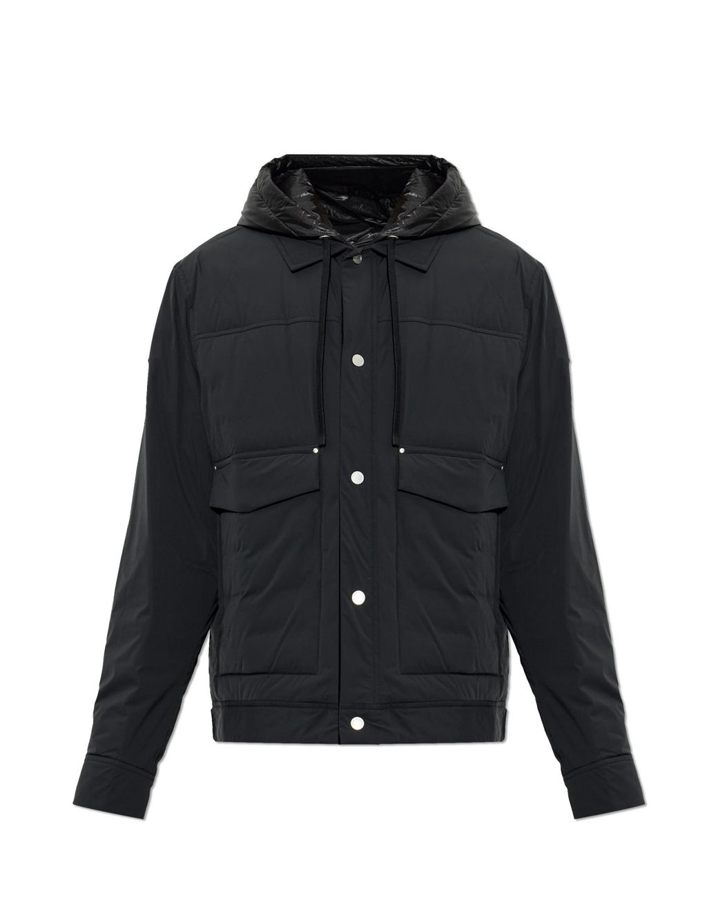 Moose Knuckles Black Puffer Jacket With Hood for men