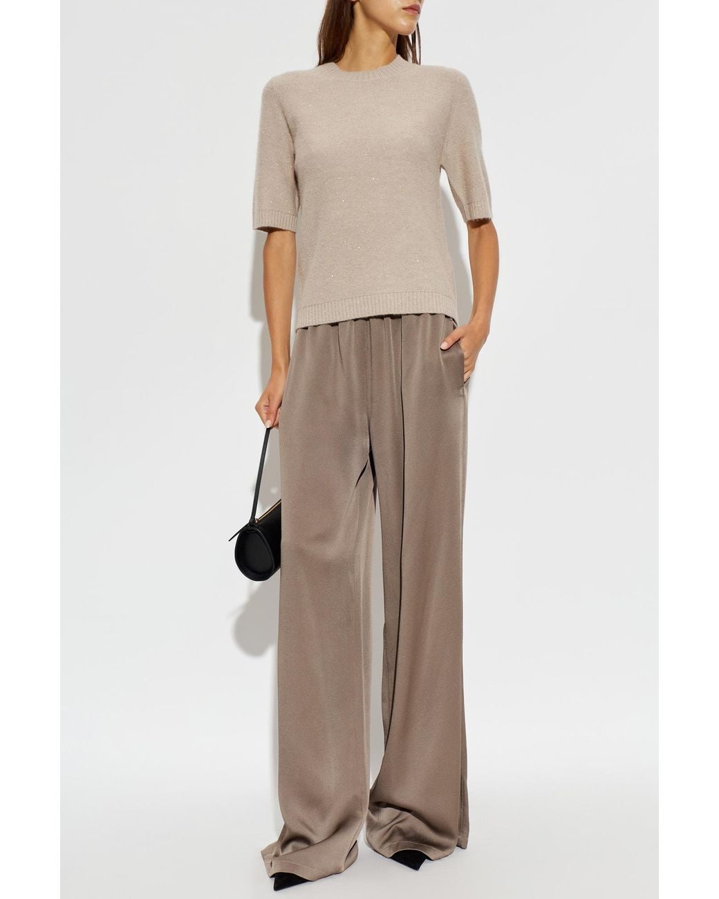 Fabiana Filippi Natural Top With Shimmering Sequins