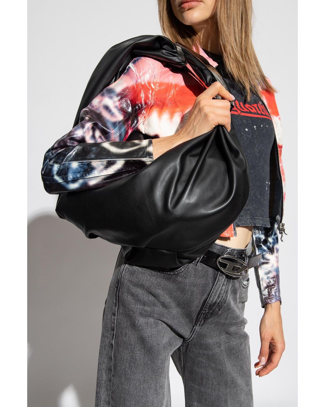 DIESEL 'Grab-D' Hobo Bag in Black | Lyst