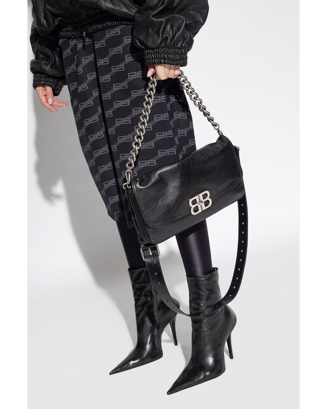 【関税＆送料込み】Balenciaga Bb Soft Flap Medium Purse Balenciaga BB Soft Flap Leather Shoulder Bag | Nordstrom
