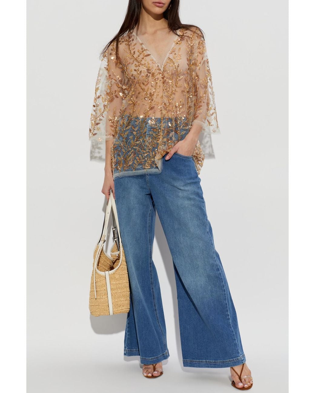 Munthe Natural Sequin Top 'Babur'