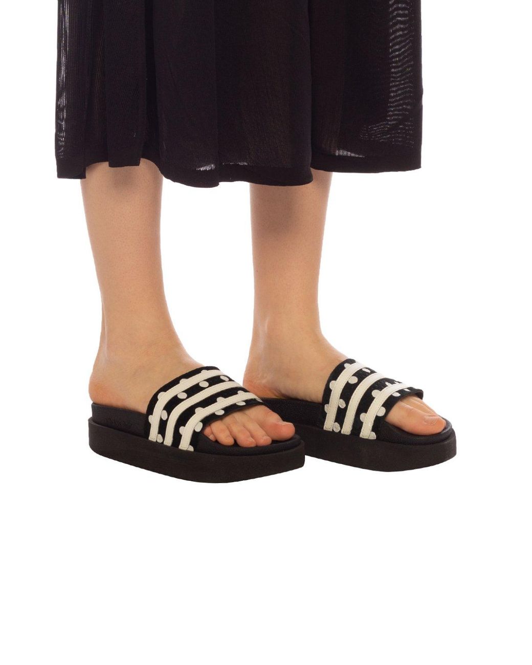 adidas Originals Adilette Bold Platform Slide Sandals in Black | Lyst UK